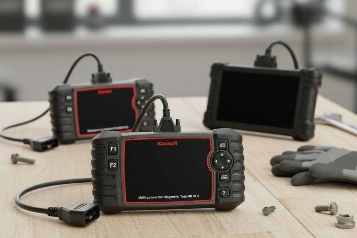 Diagnosegeräte für Auto auf Tisch